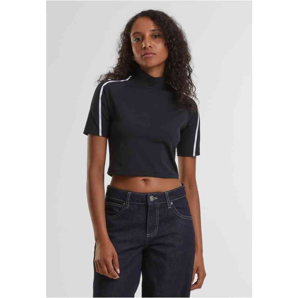 Urban Classics - High Neck Short Crop top - Zwart